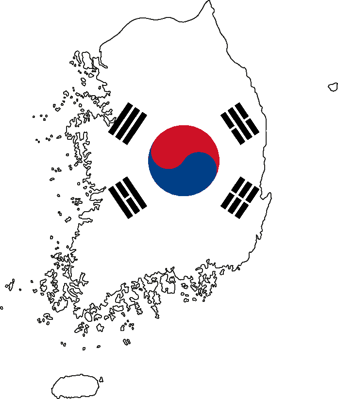 South Korea Flag on map - TrendyScreen Best IPTV Package in South Korea